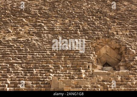 Great Pyramid of Giza, also Pyramid of Khuf, Great pyramids, in sandy desert, giza, cairo, Egypt, North Africa, Africa Stock Photo