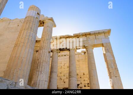 Parthenon, the famous ancient temple on the Acropolis of Athens, Greece Stock Photo