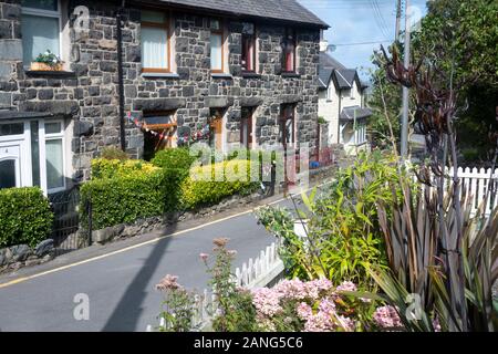 Houses in village, Llwyngwril near Tywyn (Towyn), Wales Stock Photo