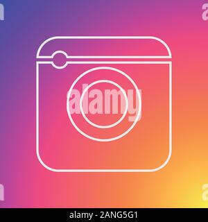 Hipster photo camera icon. Like and Chat speech bubble sign. Vector Stock Vector