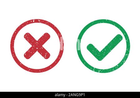YES or NO button. Vector design, reject, cancel, simple, popular, media, social, user, communication, answer, approved, set, accept, okay, up, survey, like, say Stock Vector