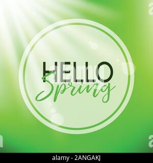 Hello spring lettering. Vector card Stock Vector