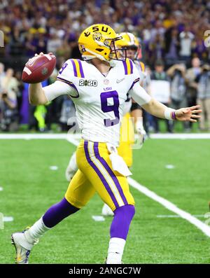 FILE - In this Jan. 1, 2019, file photo, LSU quarterback Joe Burrow attends  warmups before the Fiesta Bowl NCAA college football game against UCF in  Glendale, Ariz. This year, a group