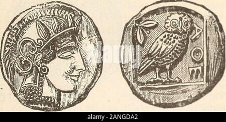 The Bible hand-book: an introduction to the study of Sacred Scripture . linedas lorsley ;Into-4-27).. Coin of Athens. and the owl ANCIENT COINS ILLUSTRATING THE TRAVELS OF PAUL. Stock Photo