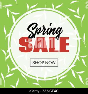 Spring sale banner. Template for online store Stock Vector