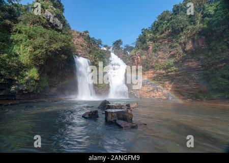 Tirathgarh Waterfall or Teerathgarh Falls, Kanger Ghati in Bastar district, Chattisgarh, India Stock Photo