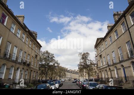 BATH, UK - APRIL 10, 2019. Streets of Bath with Georgian architecture. Bath, England, UK, April 10, 2019 Stock Photo