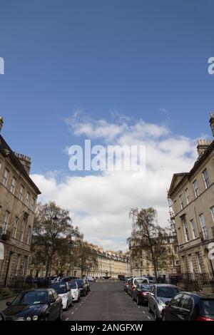 BATH, UK - APRIL 10, 2019. Streets of Bath with Georgian architecture. Bath, England, UK, April 10, 2019 Stock Photo