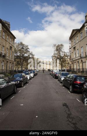 BATH, UK - APRIL 10, 2019. Streets of Bath with Georgian architecture. Bath, England, UK, April 10, 2019 Stock Photo