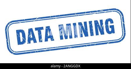 data mining stamp. data mining square grunge blue sign Stock Vector