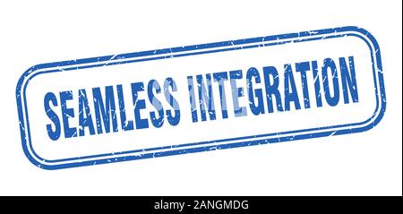 seamless integration stamp. seamless integration square grunge blue sign Stock Vector