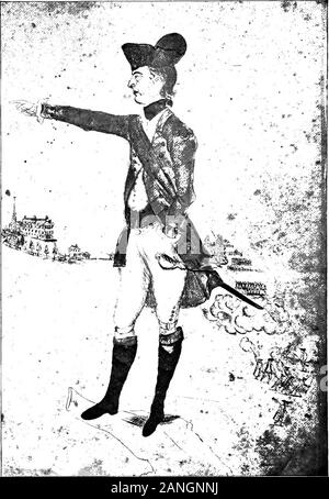 The literary diary of Ezra Stiles, edunder the authority of the corporation of Yale university . .£. .^Ui^ [Sketch, by Dr. Stiles, of the Invasion of New Haven.] Telescope on the Top of the Tower of the College Steeple weplainly saw the Boats putt^ off from the Shipping for Shore at iiveoclock Mane or a little after sunrise. All then knew our Fate.Perhaps one Third of the Adult male Inhab. flew to Arms & wentout to meet them : a quarter removed out of T° doing nothing,. •^as!MJii^. George Welles Captain of Students Company at the Invasion of New Haven(witii view of College buildings then stand Stock Photo