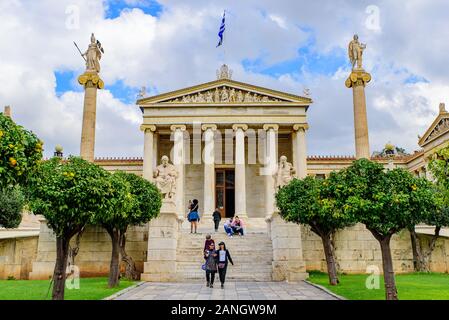 Academy of Athens, Greece's national academy in Athens, Greece Stock Photo