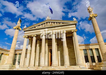 Academy of Athens, Greece's national academy in Athens, Greece Stock Photo