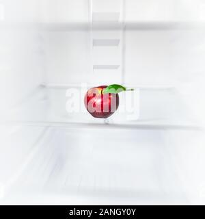 red apple in the fridge Stock Photo