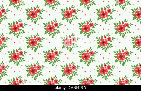 Flower pattern background for Christmas, with leaf and flower elegant pattern. Stock Vector