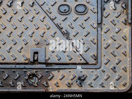 Detailed close up view on metal and steel surfaces Stock Photo