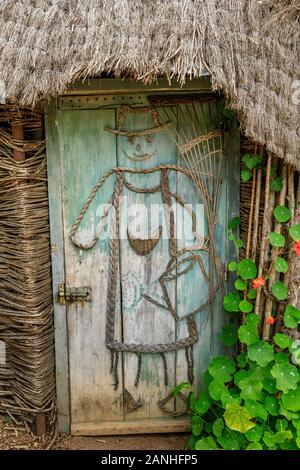 France, Loiret, Orleans, Orleans-la-Source, the parc floral de la Source, wicker  shed  in the kitchen garden // France, Loiret (45), Orléans, Orléans Stock Photo