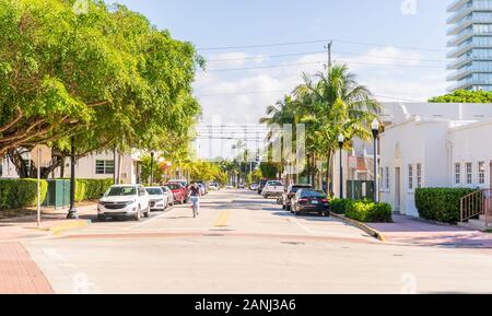 Streets and Buildings of South of Fifth, Miami, Florida. Stock Photo