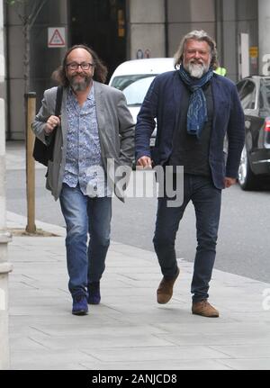 Celebrity chefs David Myers and Simon 'Si' King known collectively as the 'Hairy Bikers'    London   (credit image©Jack Ludlam) Stock Photo