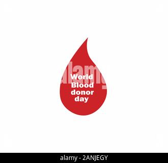 World Donor Day background, drop of blood icon Stock Vector