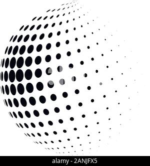 Abstract monochrome halftone pattern. Soft dynamic lines.Vector illustration with dots Stock Vector