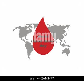 Drop of blood - donor day icon Stock Vector