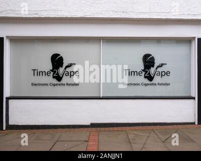 Time2vape Vape  shop window and sign in Ely Cambridgeshire UK Stock Photo