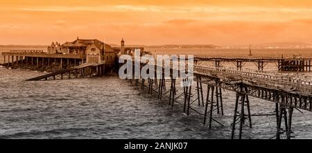 The derelict Birnbeck Pier, Weston-Super-Mare, Somerset, England, UK Stock Photo