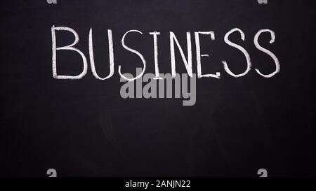Business written on blackboard, startup development, motivation and inspiration Stock Photo