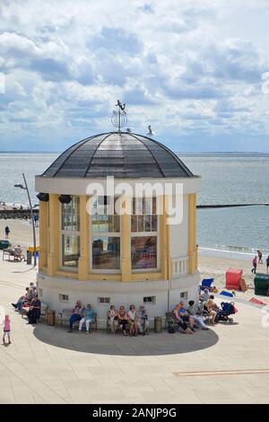 Music pavilion located on the North beach promenade of Borkum Stock Photo