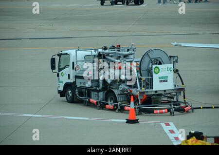 Passenger Jet on Airport apron, pre flight check