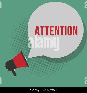 Megaphone, speaker, loudspeaker round icon. Announcement sign symbol in the corner. Star speech talking bubble template. Flat desi. Gn. Red color. Blue Stock Vector