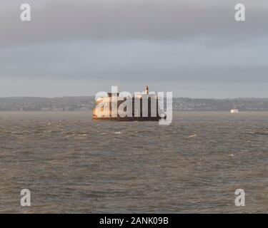 Spitbank Fort, a 19th Century fort situated in Spithead Stock Photo