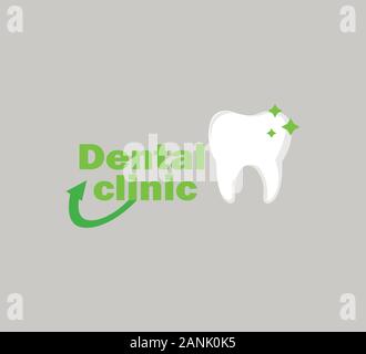 Stylish flat vector logo dental clinic. Stock Vector