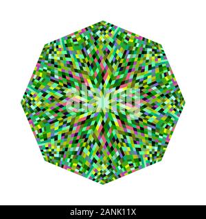Abstract isolated mosaic octagon polygon shape - ornamental octagonal vector element Stock Vector