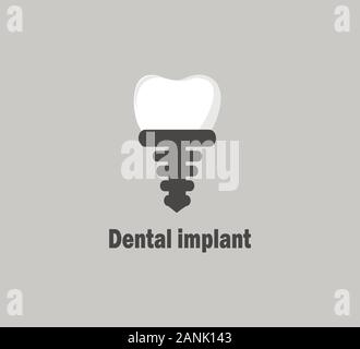 Dental Implant - Vector Flat Design Icon Stock Vector