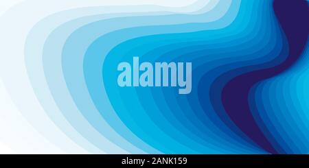 Abstract design waves illustration gradient panoramic background Stock Photo