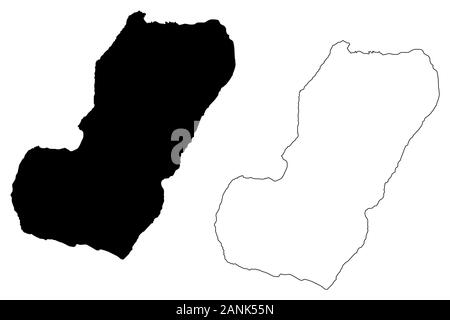 Bioko island (Republic of Equatorial Guinea) map vector illustration ...