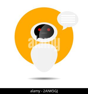Chat bot icon in speech bubble shape background. Virtual assistant for website. Chat bot concept for customer service. Vector Stock Vector