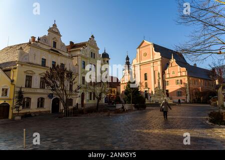 Frohnleiten panorama small town above Mur river in Styria,Austria. Famous travel destination. Stock Photo