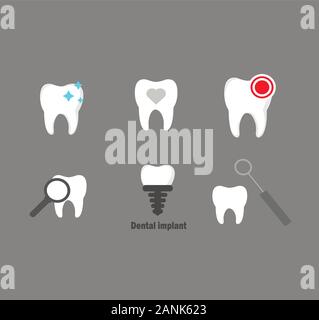 Stylish flat vector logo dental clinic vector collection Stock Vector