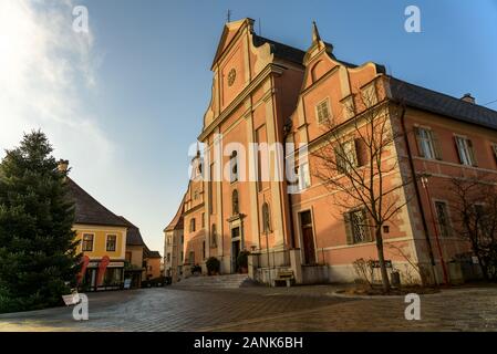 Frohnleiten panorama small town above Mur river in Styria,Austria. Famous travel destination. Stock Photo