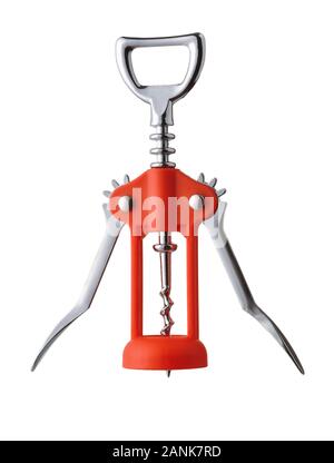 Wing corkscrew bottle opener isolated on white Stock Photo