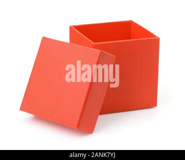 Open red gift box isolated on white Stock Photo