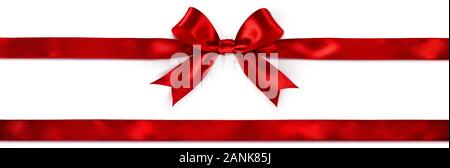 Red Bow And Ribbon Isolated On White Stock Photo