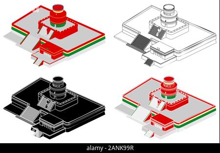 The snail observatory in perspective view Stock Vector