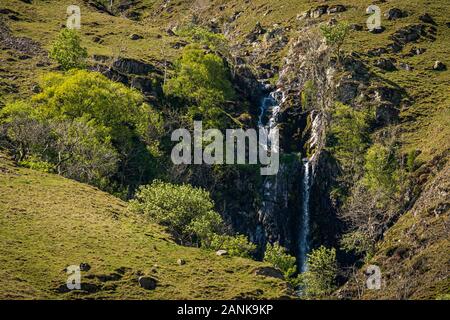 Cautley Spout Waterfall in the Howgill Fells near Low Haygarth, Yorkshire Dales National Park, Cumbria, England, UK