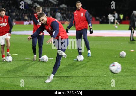 London, UK. 17th Jan, 2020. Adam Clayton of Middlesbrough warms up during the EFL Sky Bet Championship match between Fulham and Middlesbrough at Craven Cottage, London, England on 17 January 2020. Photo by Ken Sparks. Editorial use only, license required for commercial use. No use in betting, games or a single club/league/player publications. Credit: UK Sports Pics Ltd/Alamy Live News Stock Photo