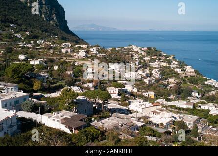 Capri Island - Overlooking a Residential Area near Marina Grande on Capri, Italy Stock Photo